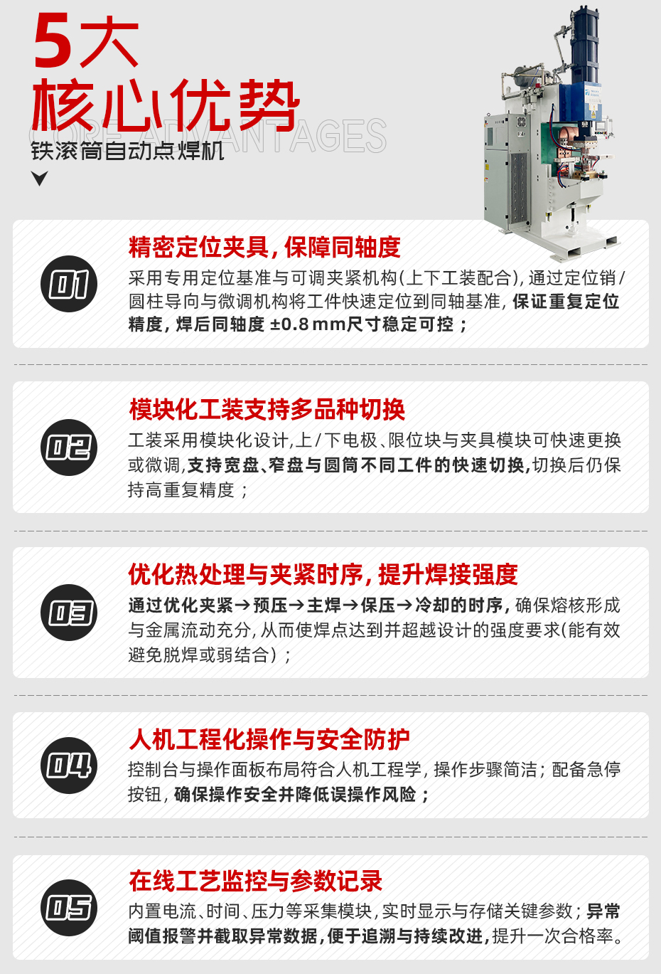鐵滾筒自動點焊機詳情核心優(yōu)勢