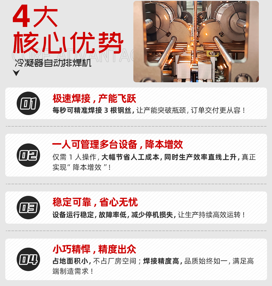 冷凝器自動排焊機核心優勢